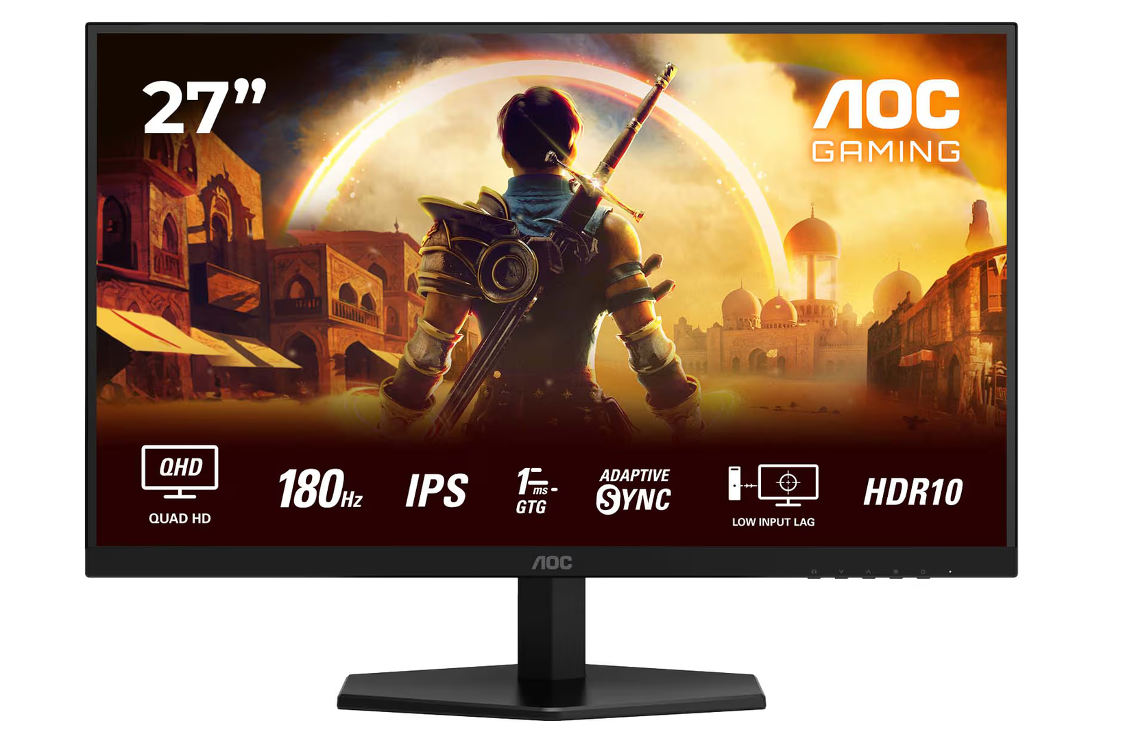 AOC 27"  QHD Gamingskärm | 2560x1440  | 180hz | 1ms | IPS | HDMI/DP | 