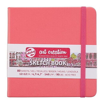 SketchBook Coral Red 12 x 12 cm / Skissblock korallröd 12 x 12 cm