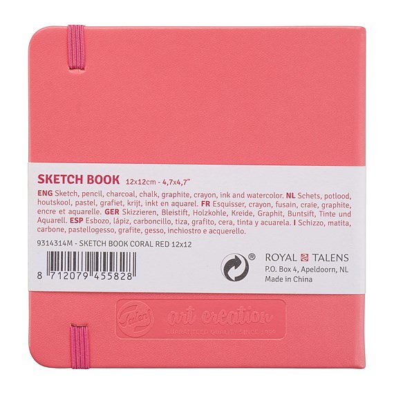 SketchBook Coral Red 12 x 12 cm / Skissblock korallröd 12 x 12 cm - 2