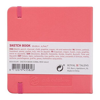 SketchBook Coral Red 12 x 12 cm / Skissblock korallröd 12 x 12 cm