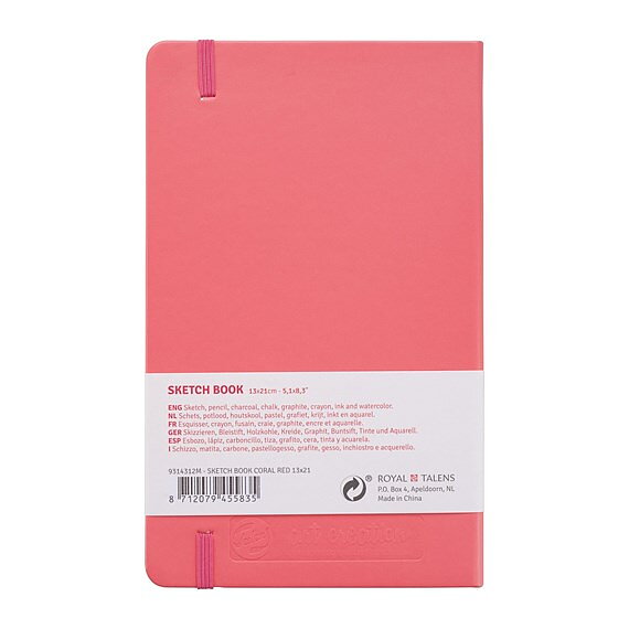 SketchBook Coral Red 13 x 21 cm / Skissblock korallröd 13 x 21 cm - 3