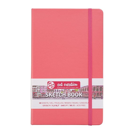 SketchBook Coral Red 13 x 21 cm / Skissblock korallröd 13 x 21 cm