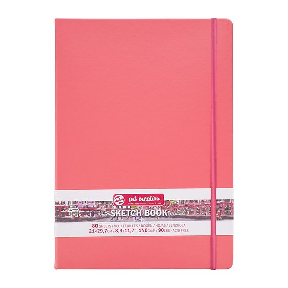 SketchBook Coral Red 21 x 30 cm / Skissblock korallröd 21 x 30 cm