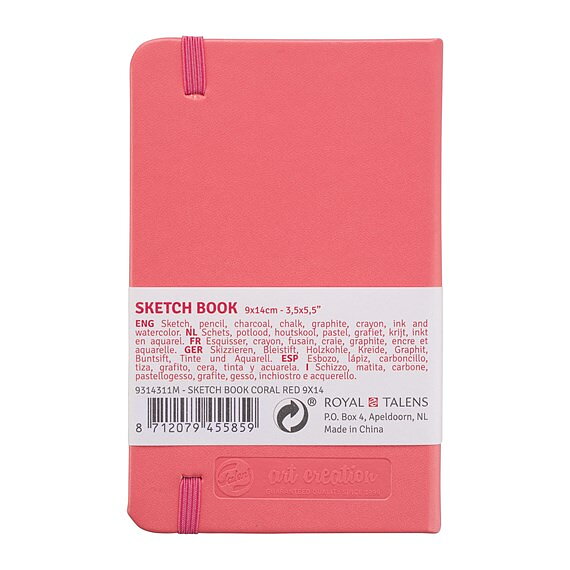 SketchBook Coral Red 9 x 14 cm / Skissblock korallröd 9 x 14 cm - 3