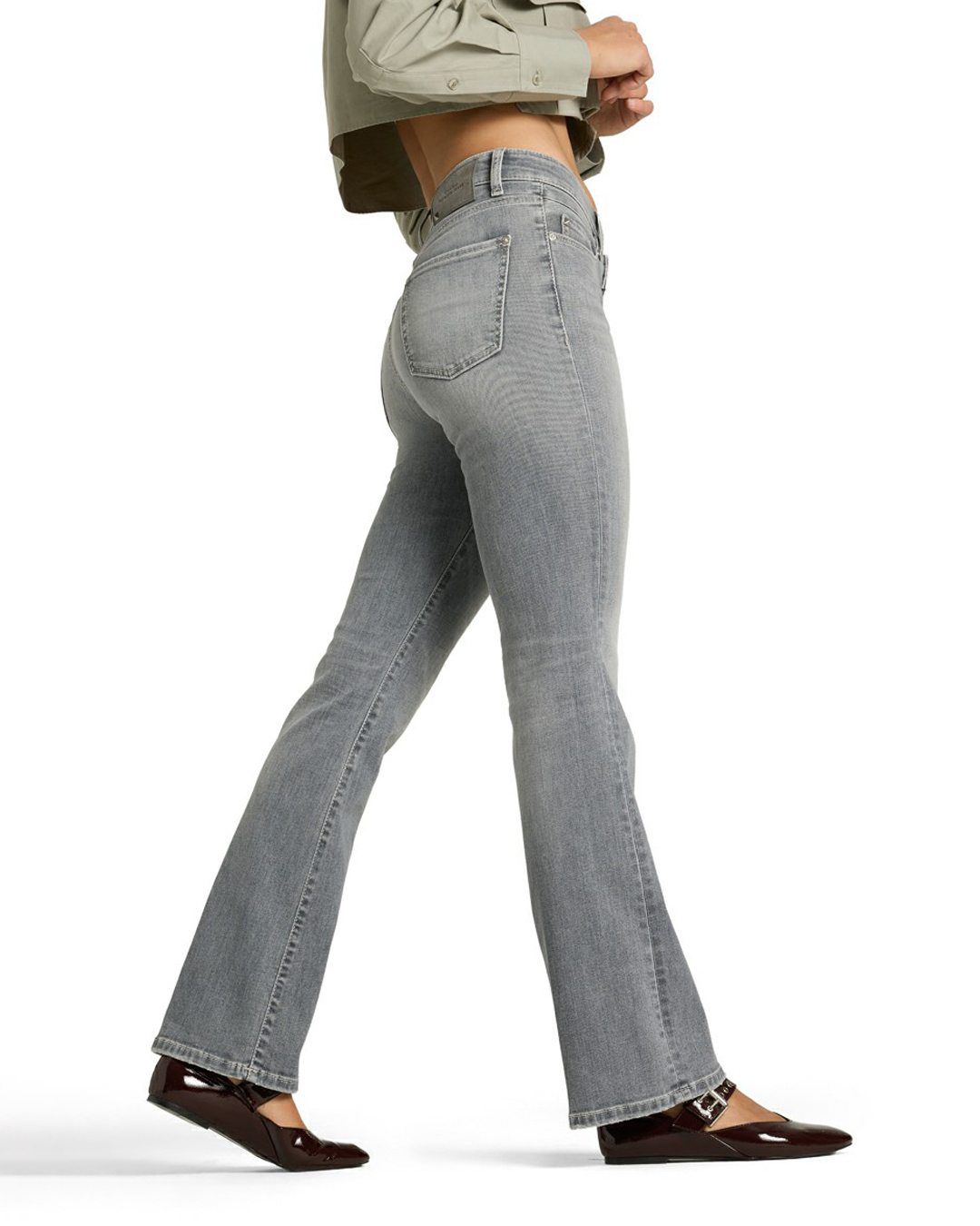Jeans Paris flared grey smoky mellangrå - 3