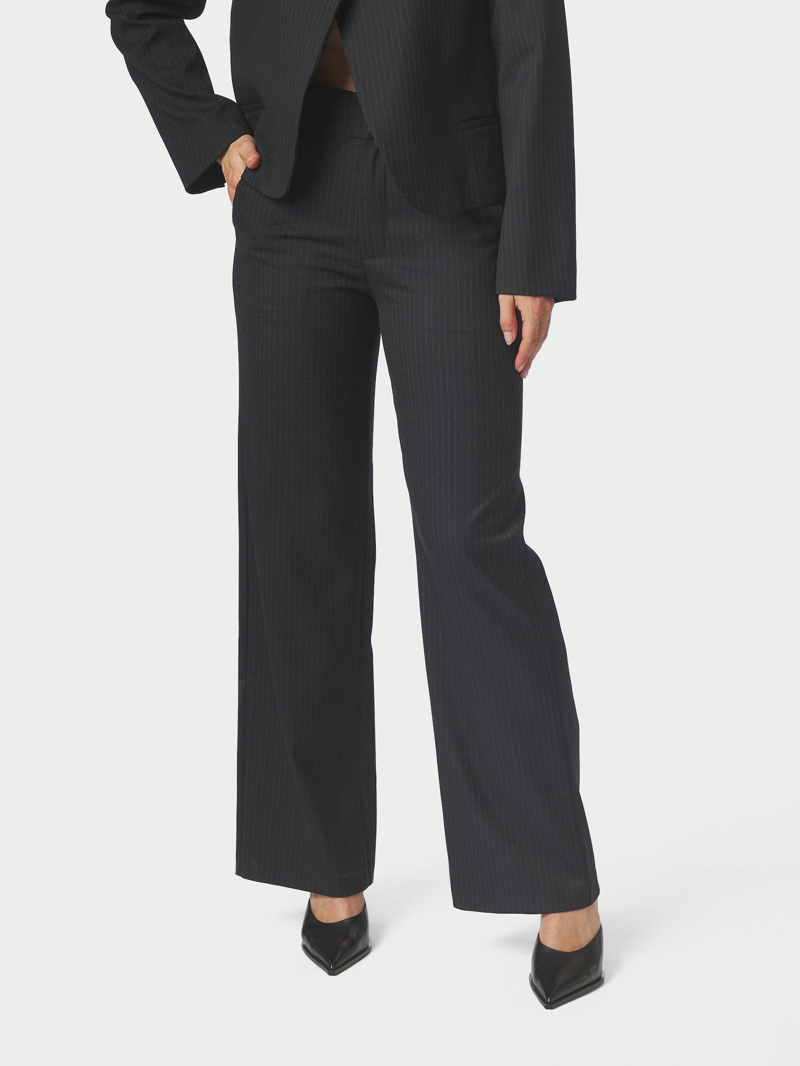 Nathalie Slim Pinstripe Pants Dark Navy - 3