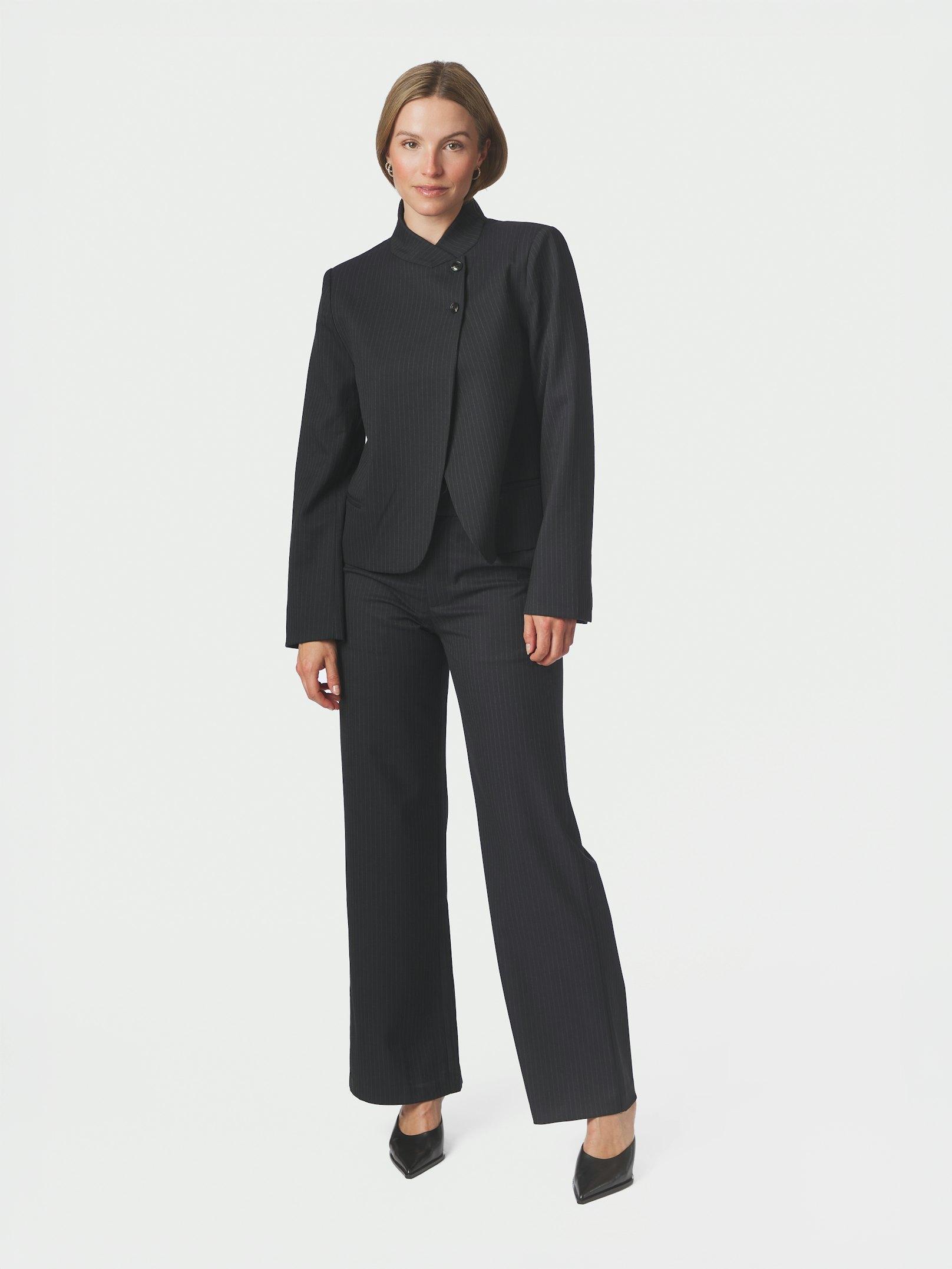 Nathalie Slim Pinstripe Pants Dark Navy - 5