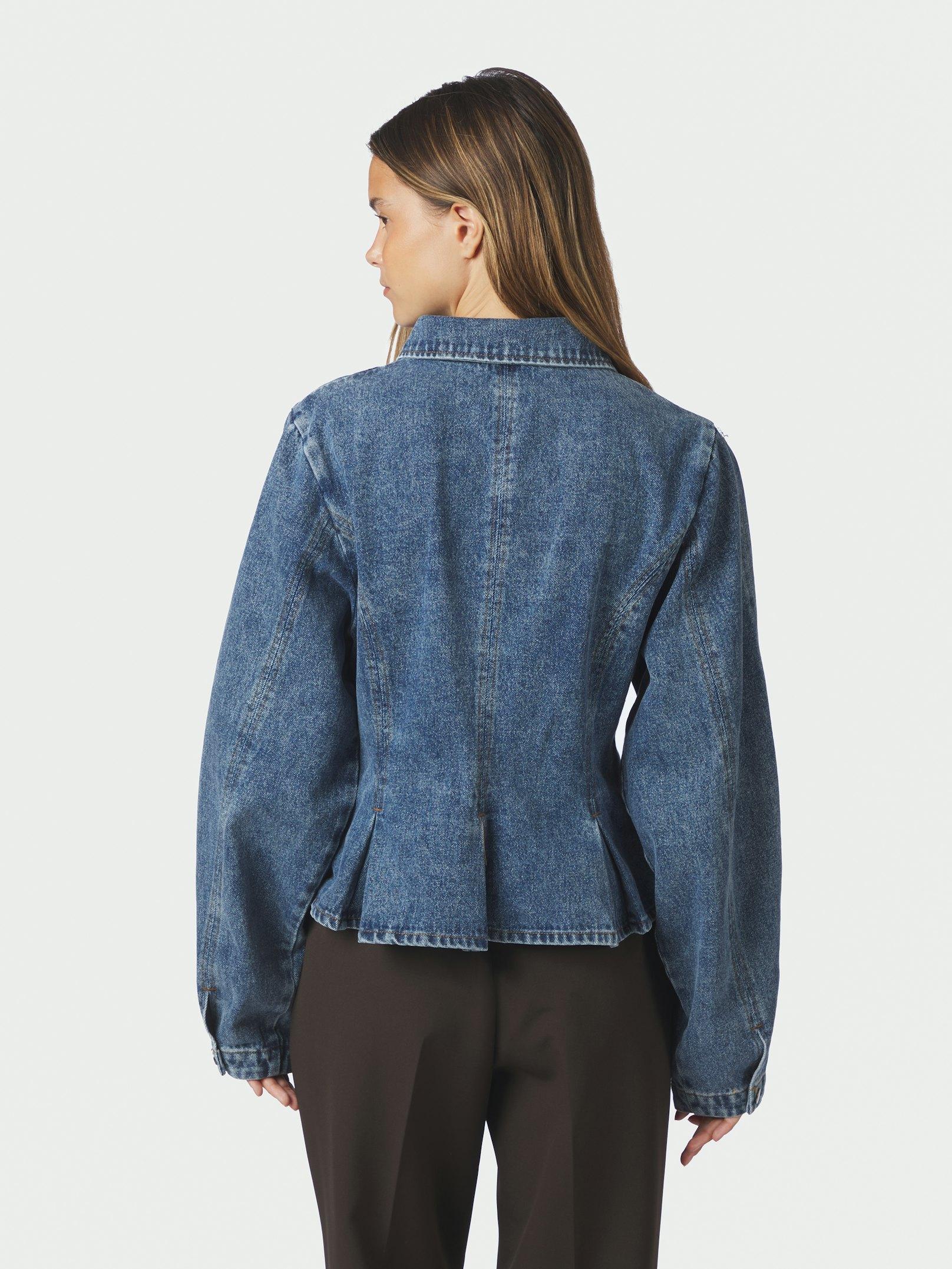 Rivora Denim Peplum Jacket Blue - 4