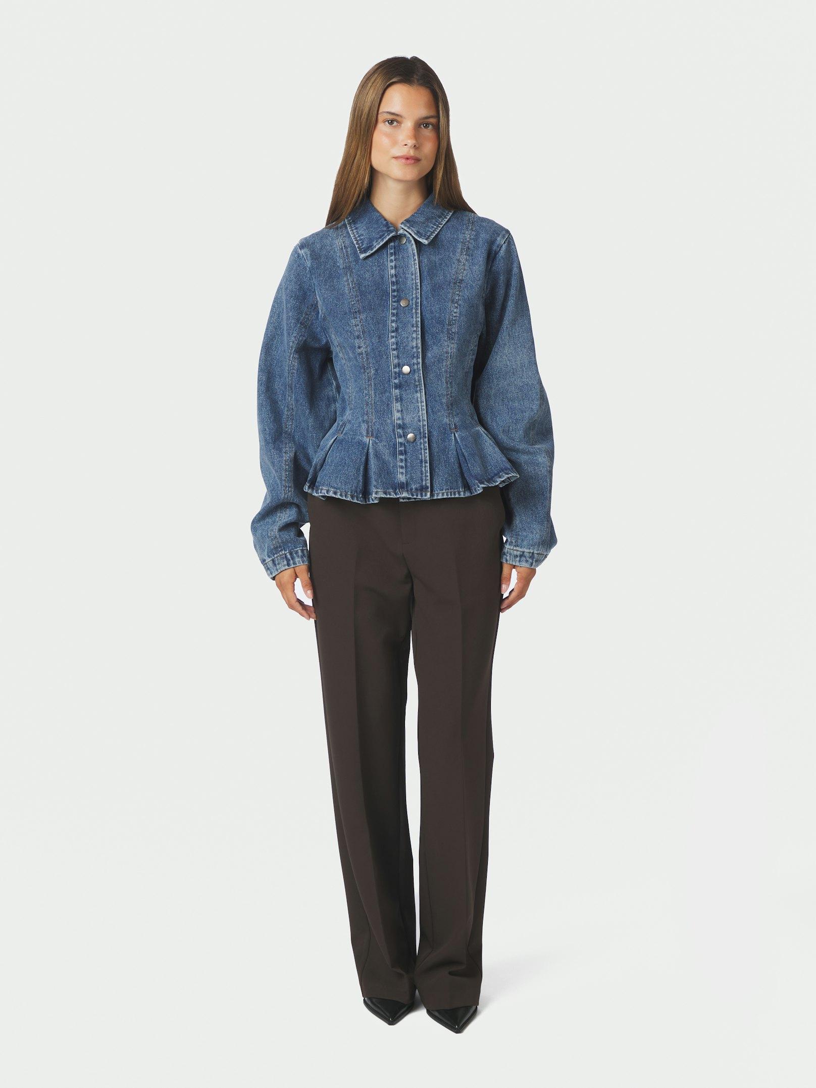 Rivora Denim Peplum Jacket Blue - 5