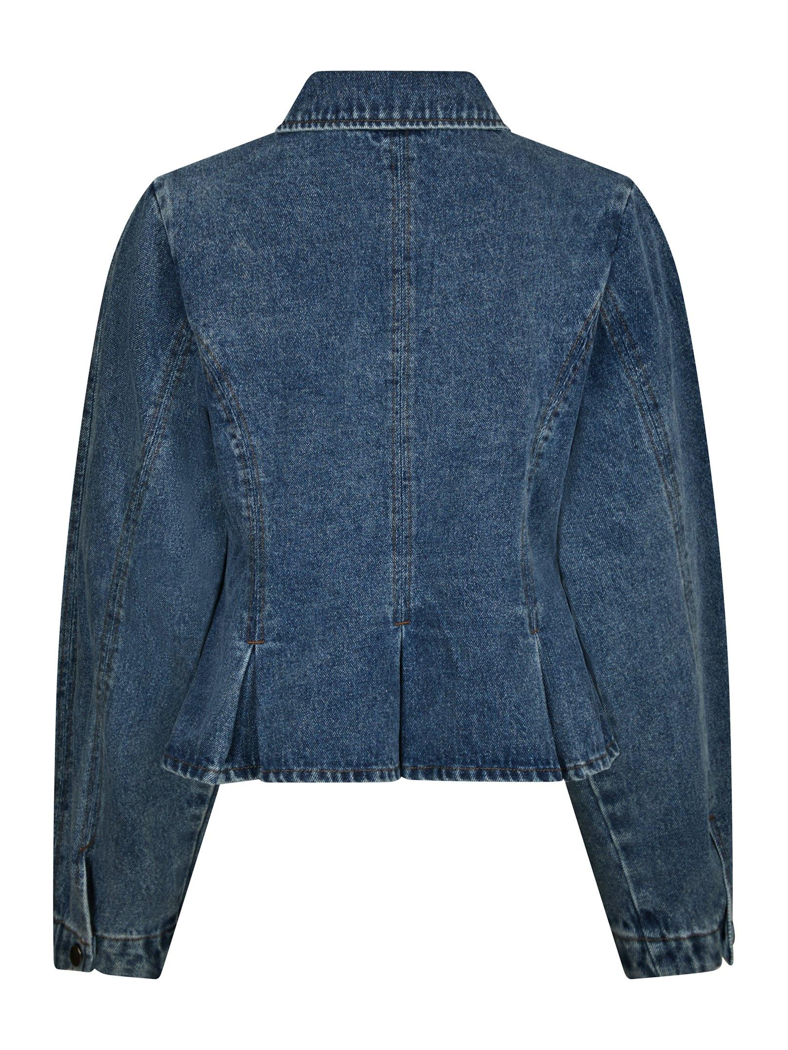 Rivora Denim Peplum Jacket Blue - 2