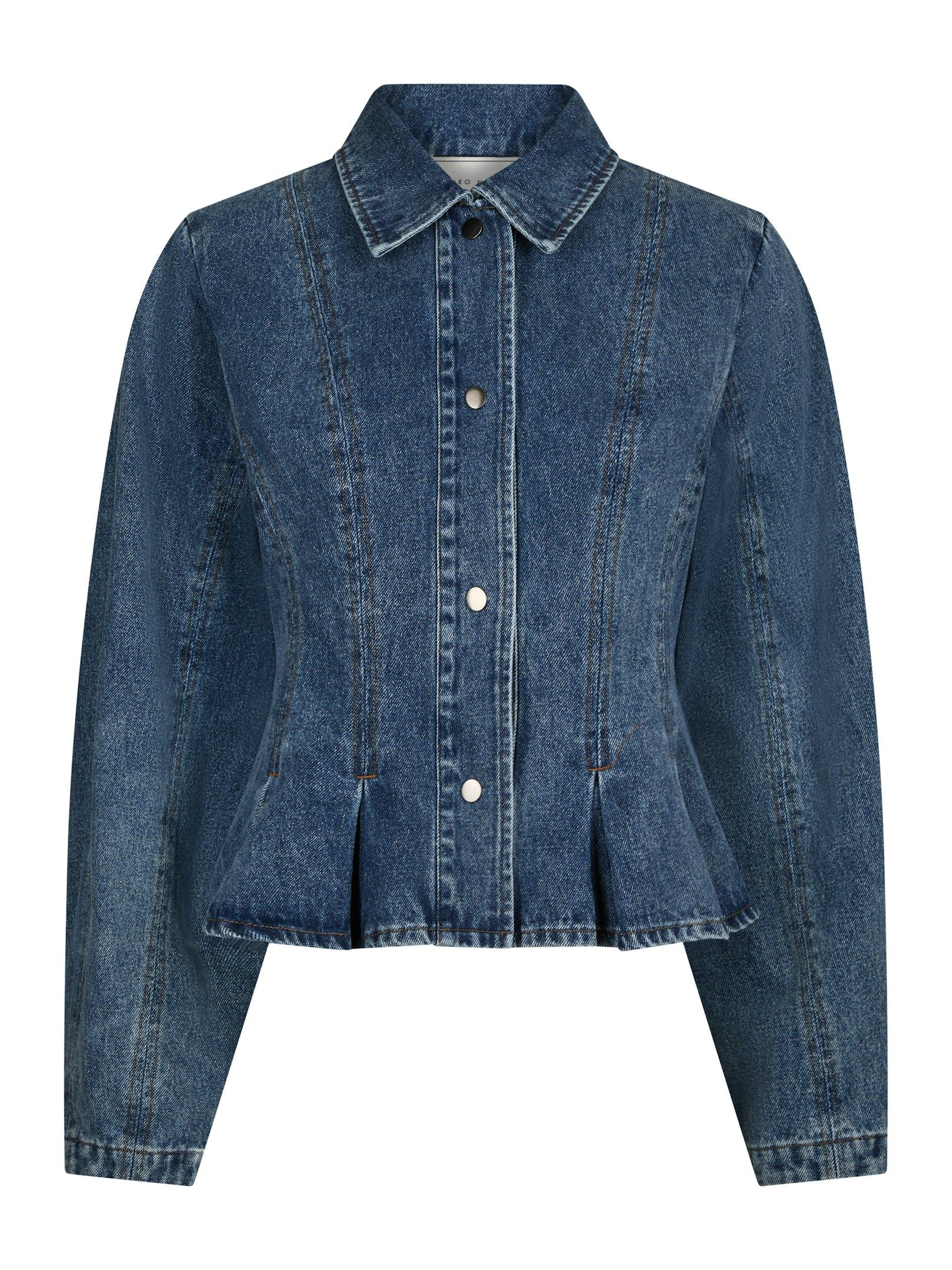 Rivora Denim Peplum Jacket Blue