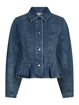 Rivora Denim Peplum Jacket Blue
