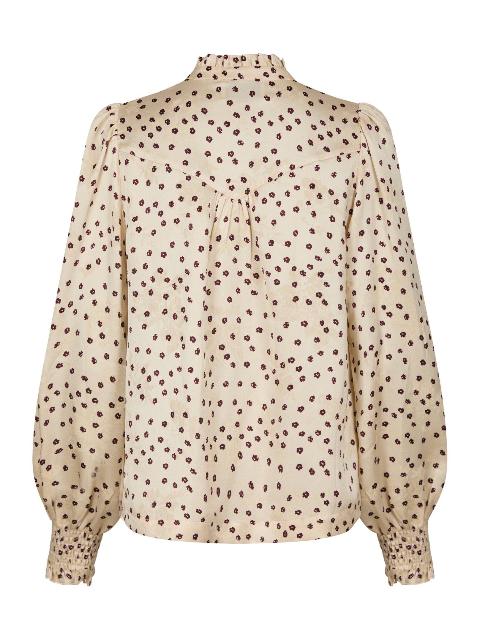 Astrida Flower Jacquard Blouse Creme - 2