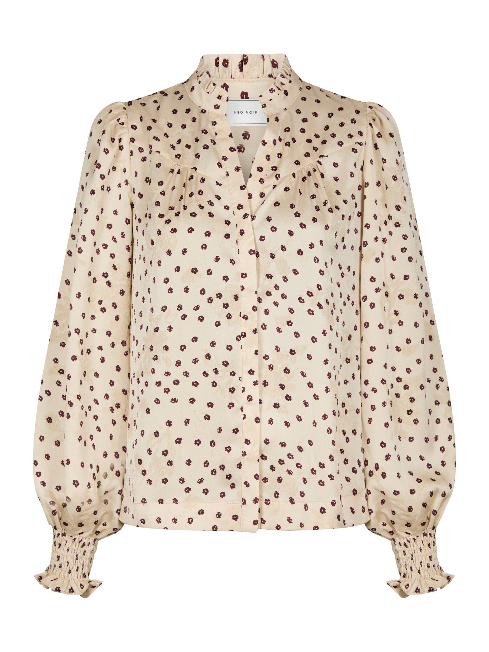 Astrida Flower Jacquard Blouse Creme
