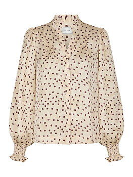 Astrida Flower Jacquard Blouse Creme