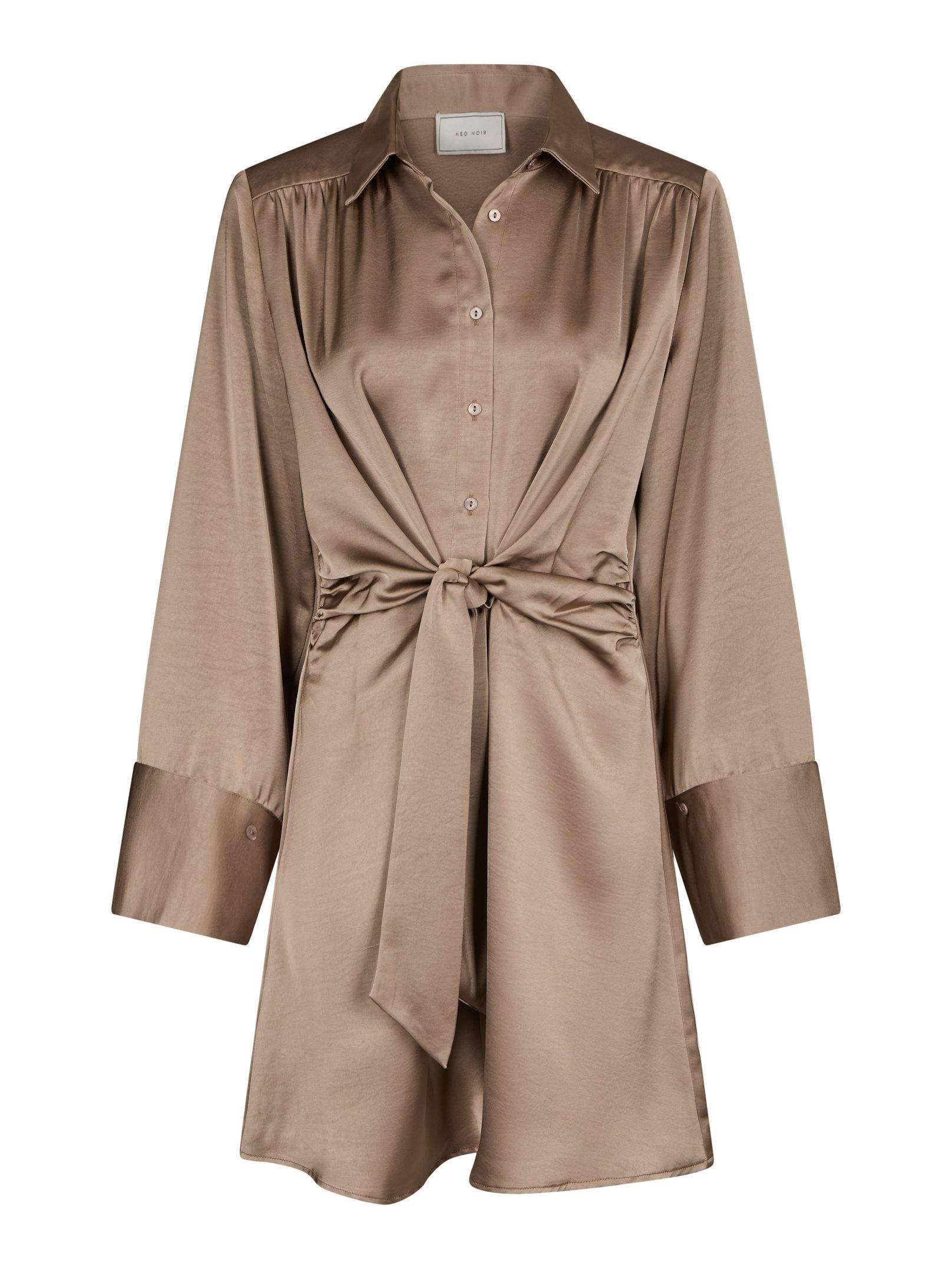 Biria Heavy Sateen Dress Dark Taupe