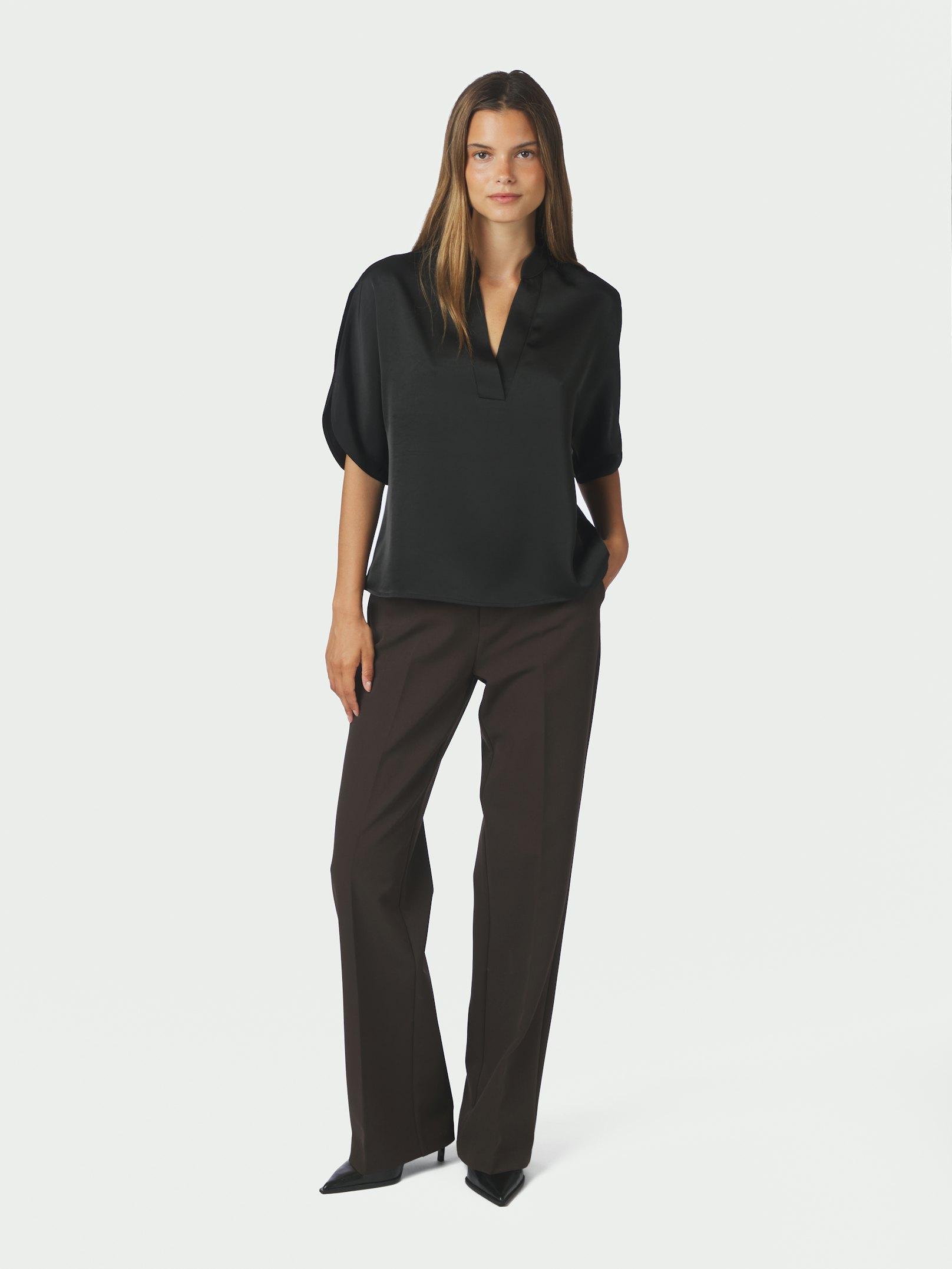 Anelle Heavy Sateen Blouse Black - 5