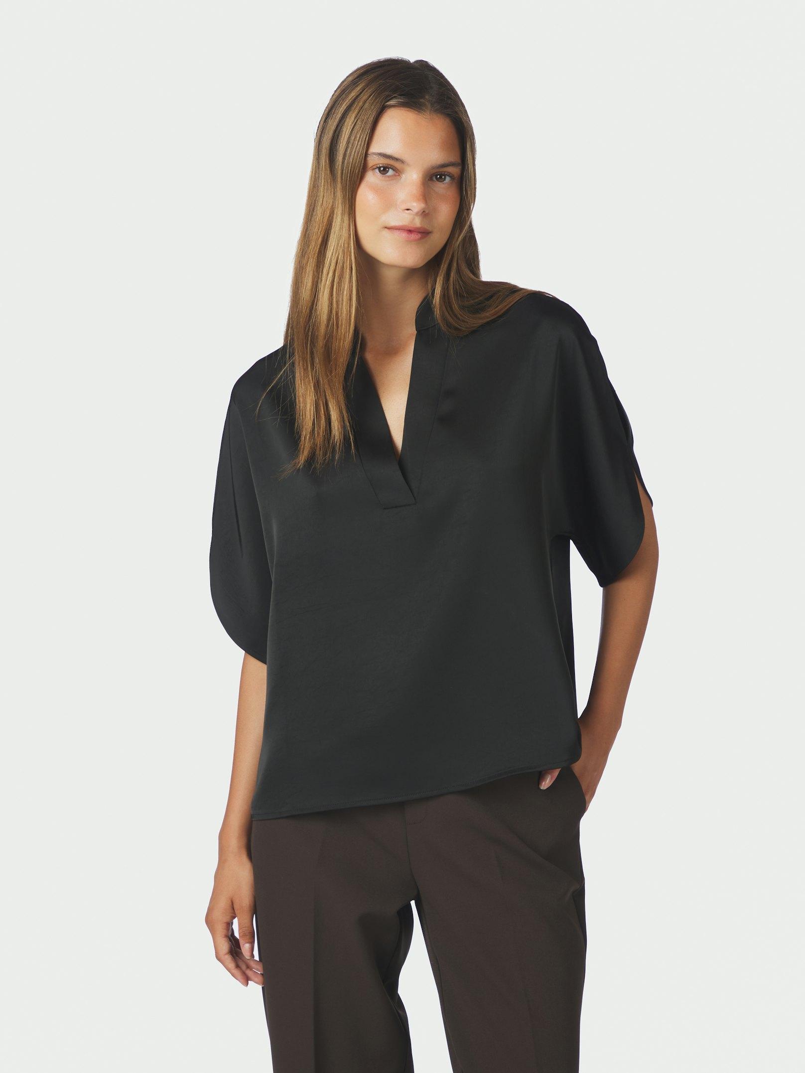 Anelle Heavy Sateen Blouse Black - 3