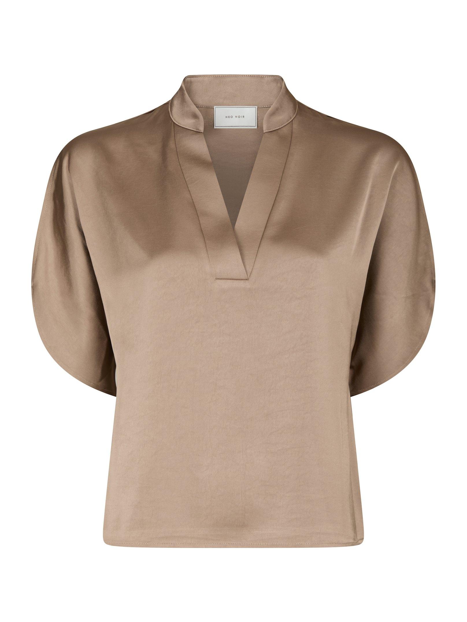 Anelle Heavy Sateen Blouse Dark Taupe