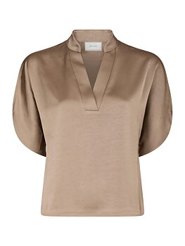 Anelle Heavy Sateen Blouse Dark Taupe