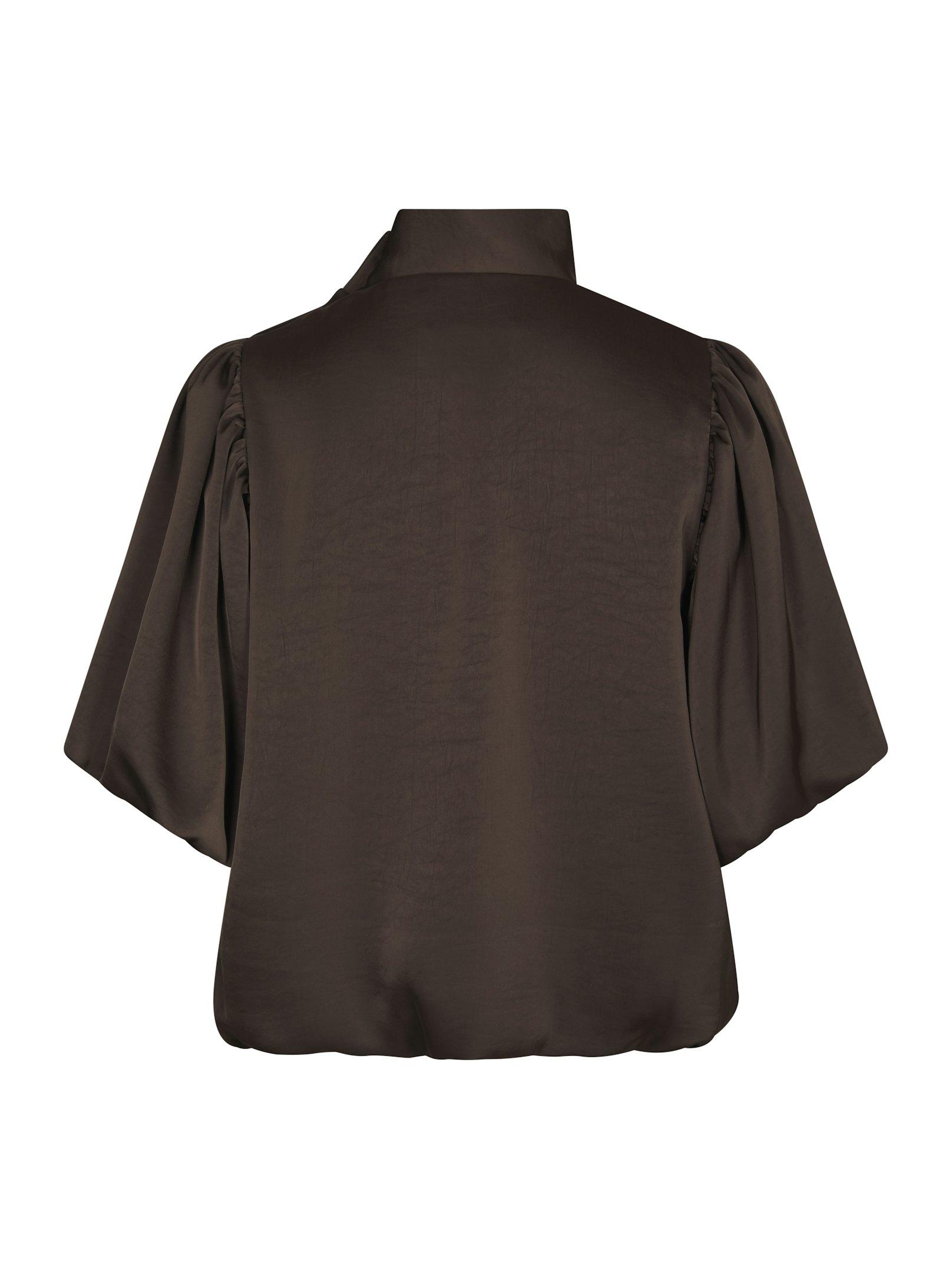Parisa Heavy Sateen Blouse Dark brown - 2