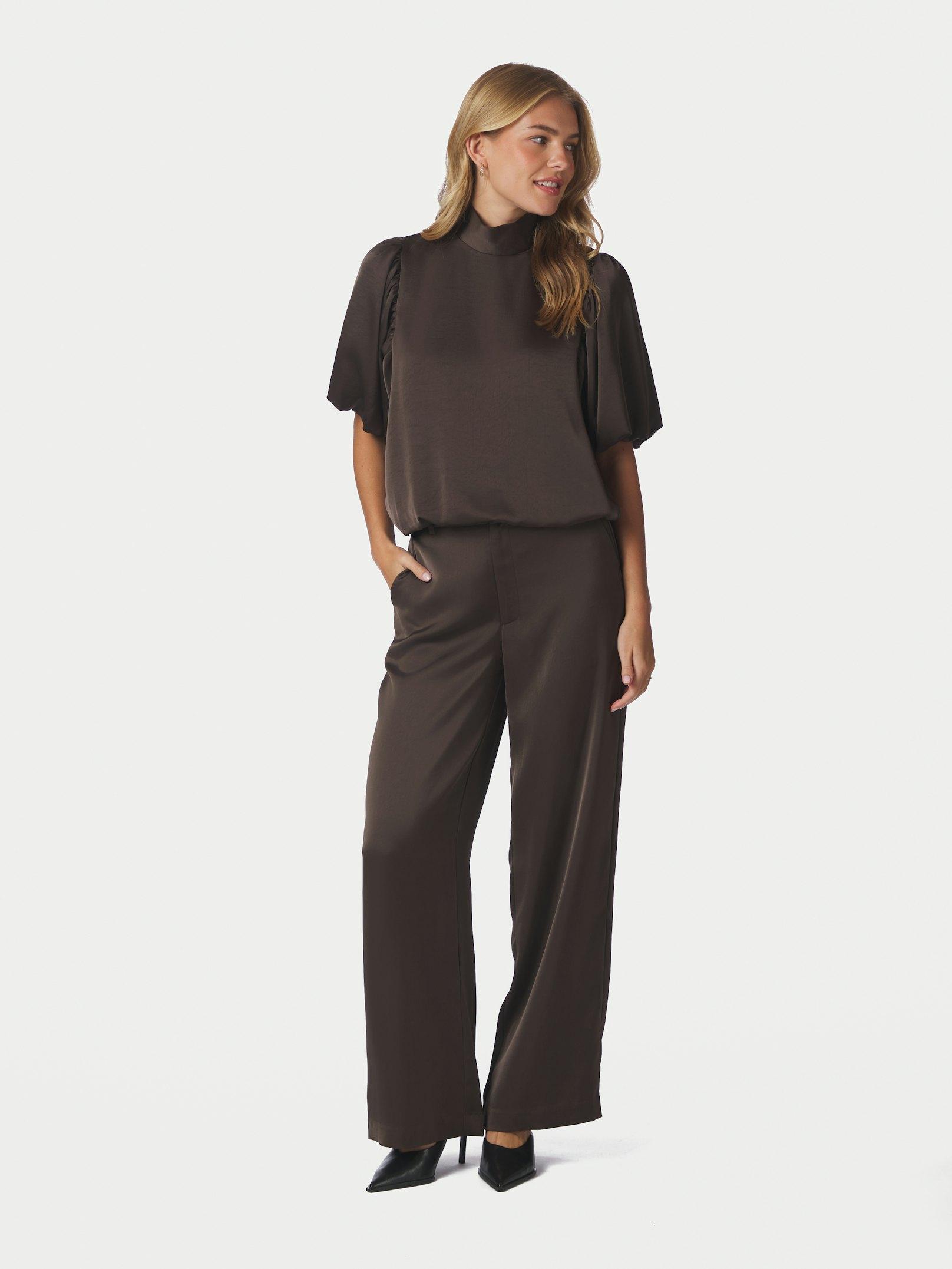 Parisa Heavy Sateen Blouse Dark brown - 5