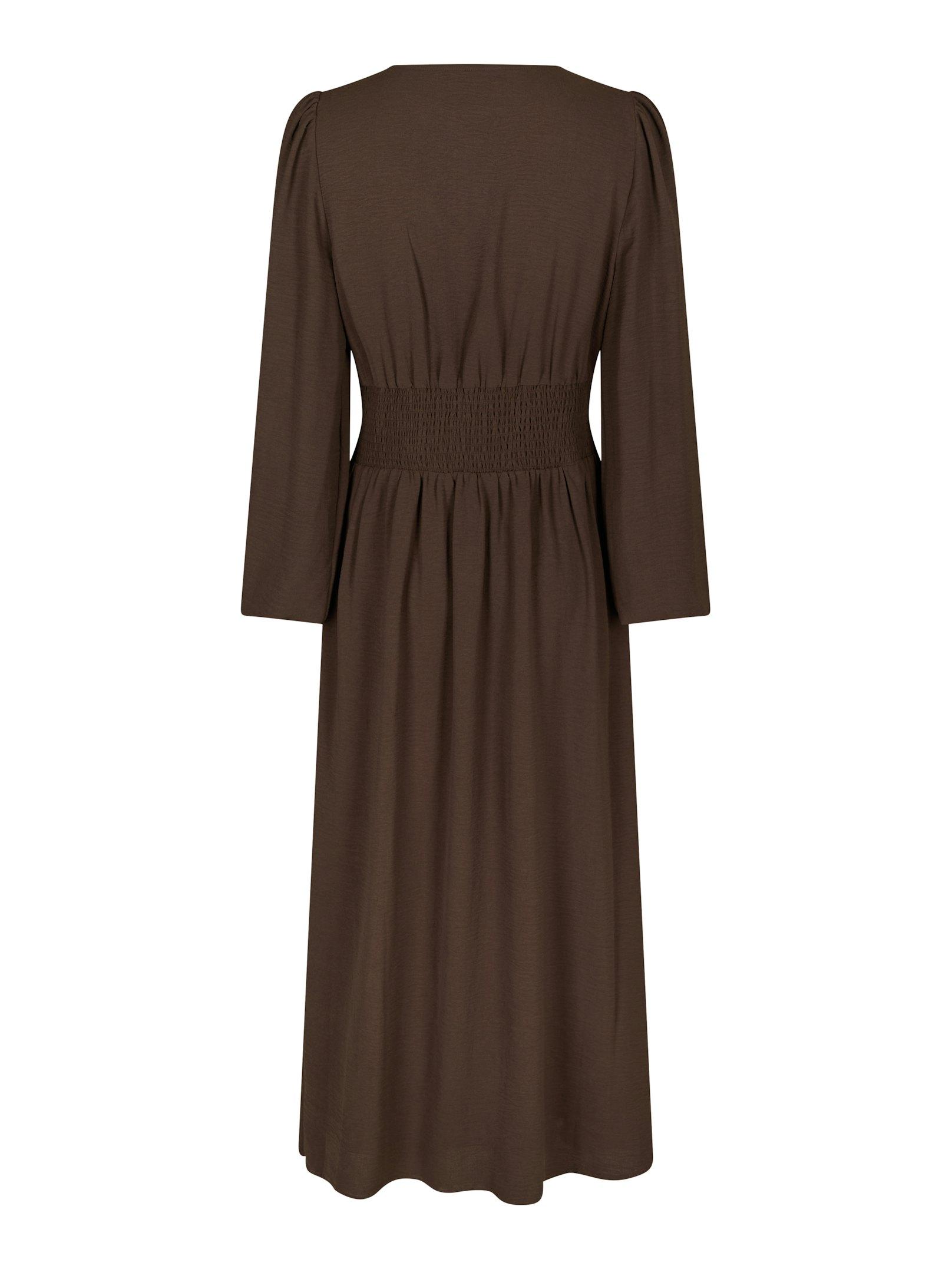 Annelie Solid Crepe Dress Dark brown - 2