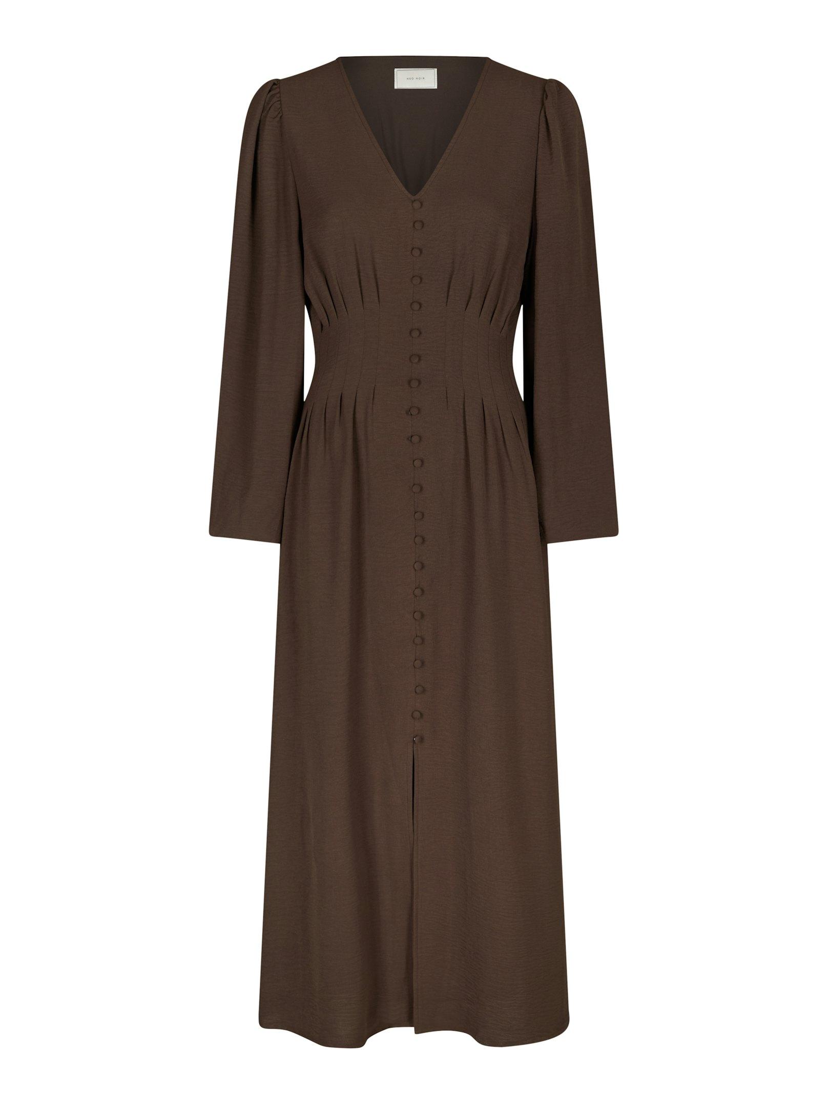 Annelie Solid Crepe Dress Dark brown
