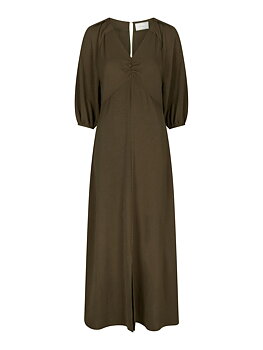 Meriel Structure Solid Dress Army