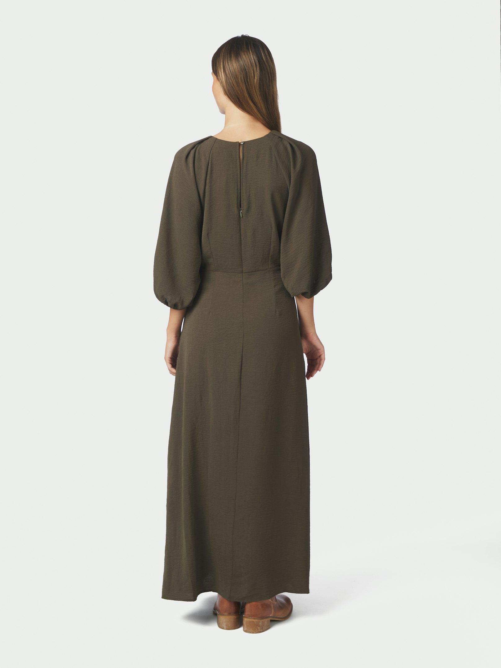 Meriel Structure Solid Dress Army - 4
