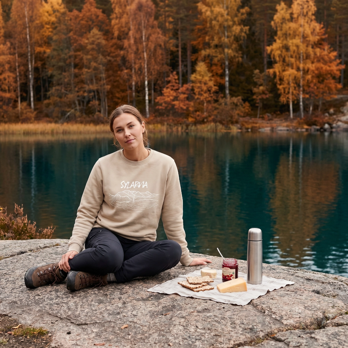Sweatshirt Crewneck Sylarna Unisex Latte - 2