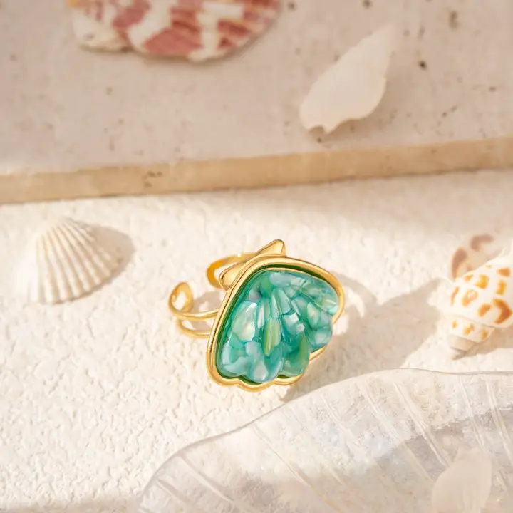 Ring med pärlemosemalj - 2