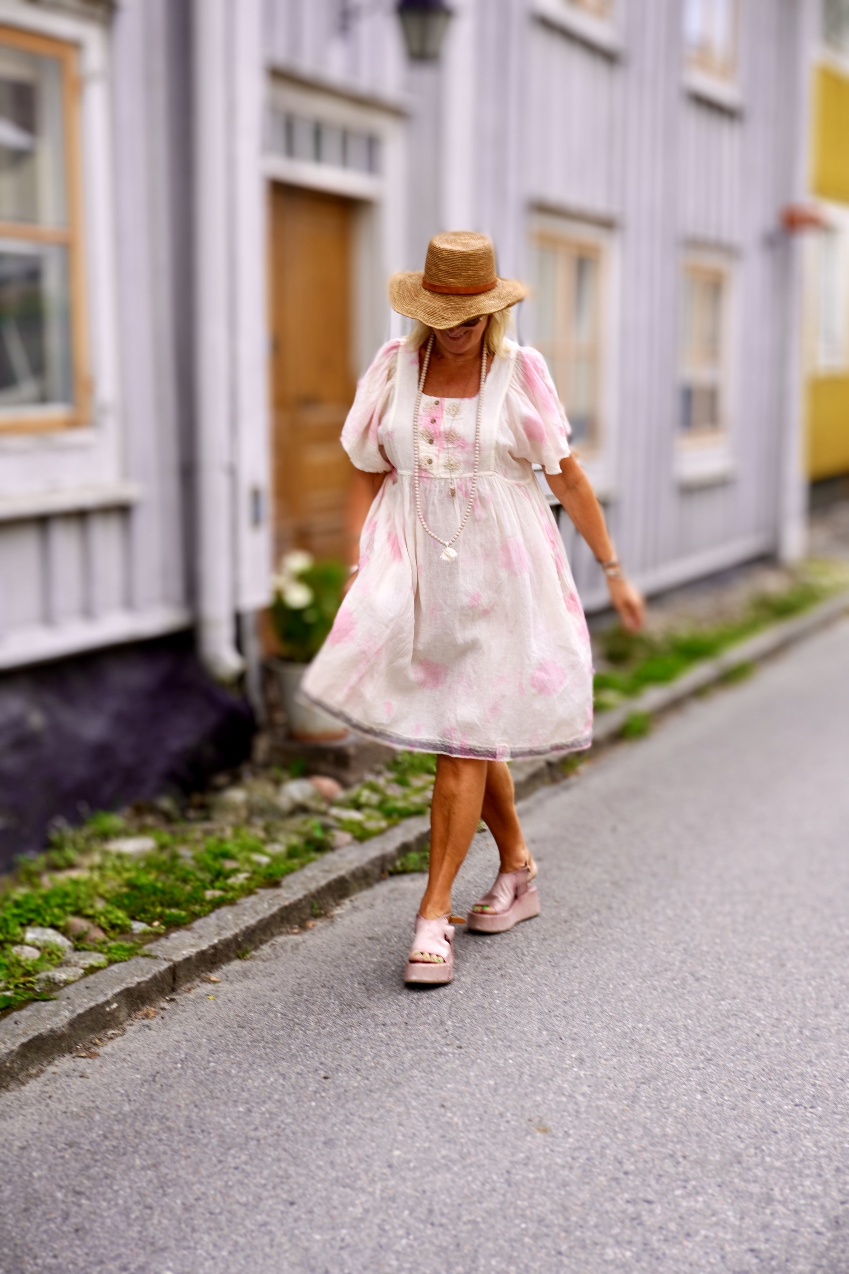 POPPY DORI LINEN  DRESS POPPY PINK MALIBU  - 4
