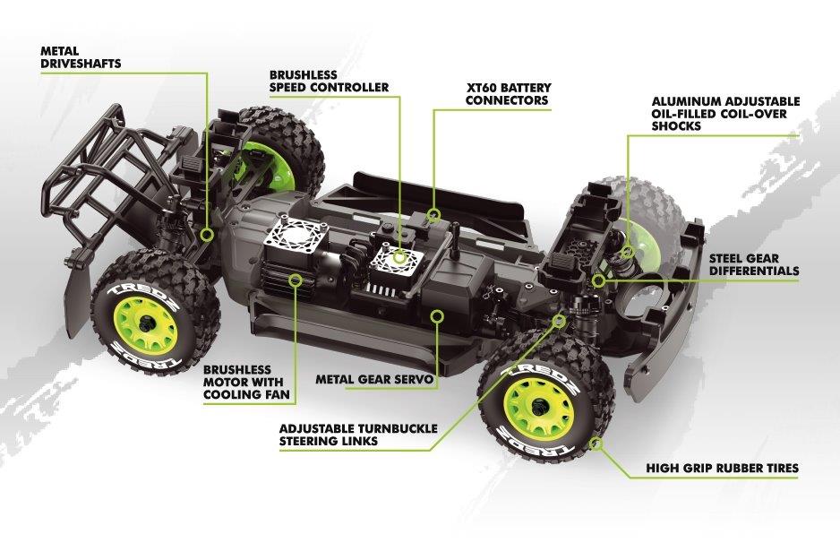 Maverick QByte SC Pro 1/12th SC Truck - Fluoro Green - 5