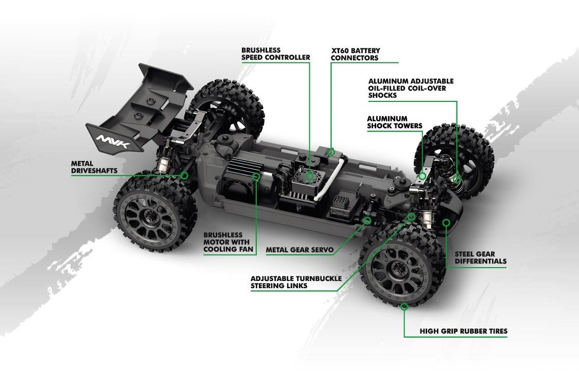 Maverick QByte XB Flux 1/12th Buggy - Green - 5