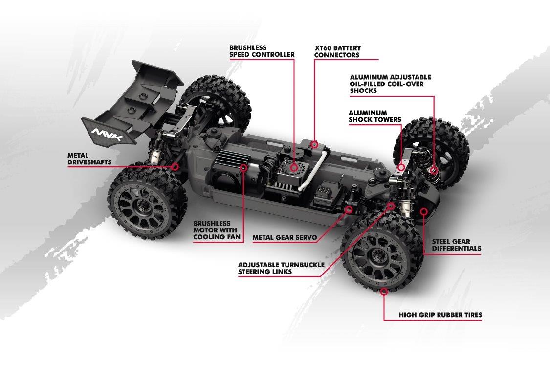 Maverick QByte XB Flux 1/12th Buggy - Red - 5