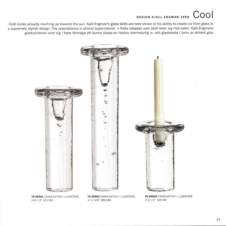 Kjell Engman (Cool 1999) Modern Clear Icicle Candleholder 30 cm