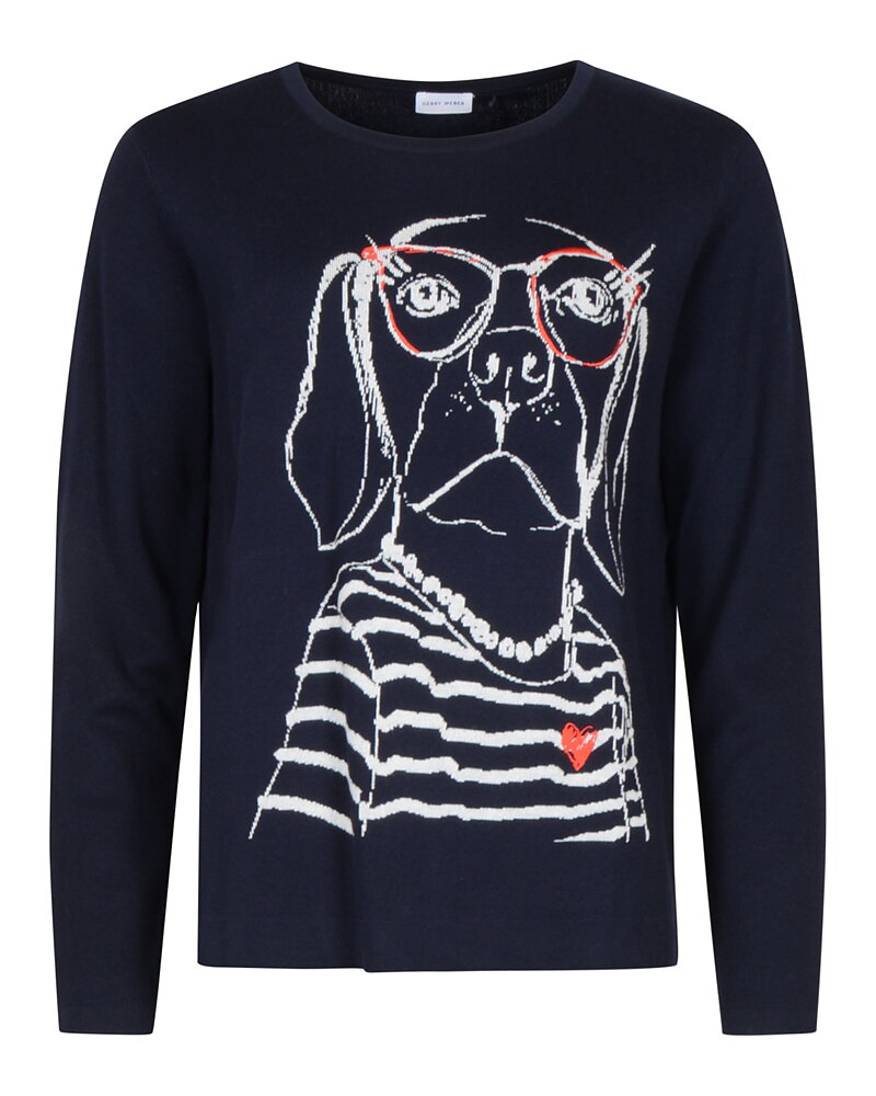 Jumper med hund marinblå