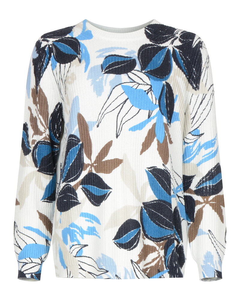 Jumper blommig beige/brun/blå/vit