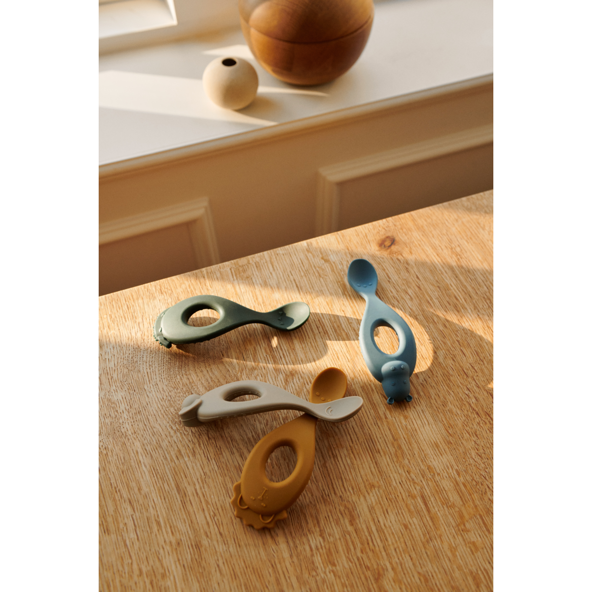 Liva silicone spoon 4-pack Safari blue multi mix - 3