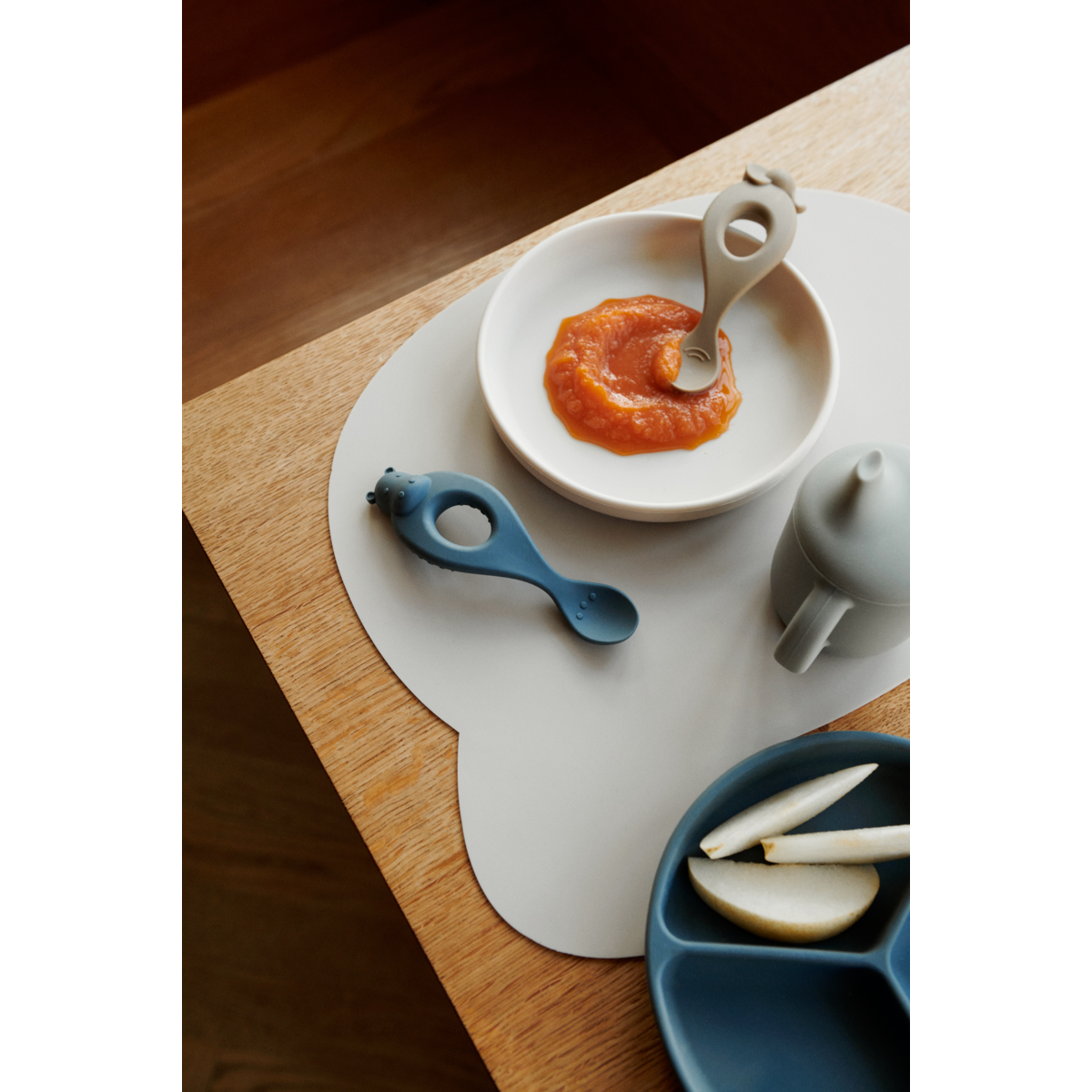 Liva silicone spoon 4-pack Safari blue multi mix - 2