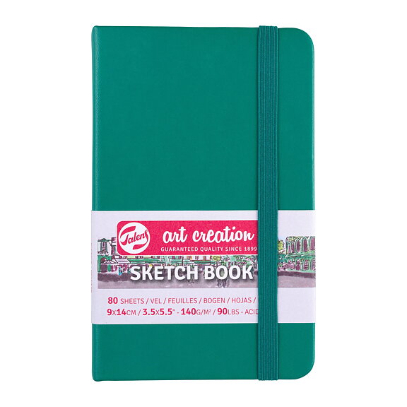 Sketchbook Forest Green 9 x 14 cm / Skissblock skoggrön 9 x 14 cm