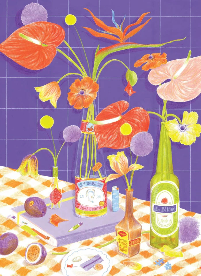 Pussel "Flowers on the table" - 2