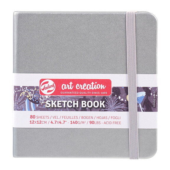 Sketchbook Shiny Silver 12 x 12 cm / Skissblock blank silver 12 x 12 cm