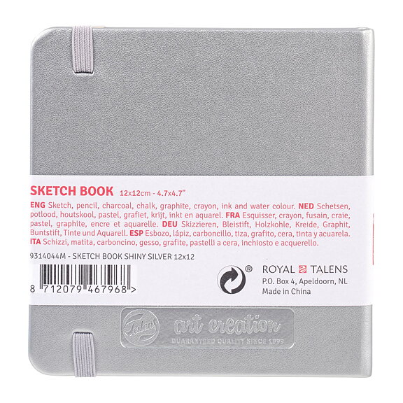 Sketchbook Shiny Silver 12 x 12 cm / Skissblock blank silver 12 x 12 cm - 4
