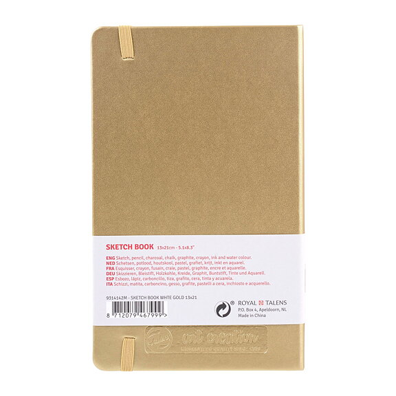 Sketchbook White Gold 13 x 21 cm / Skissblock vitguld 13 x 21 cm - 4