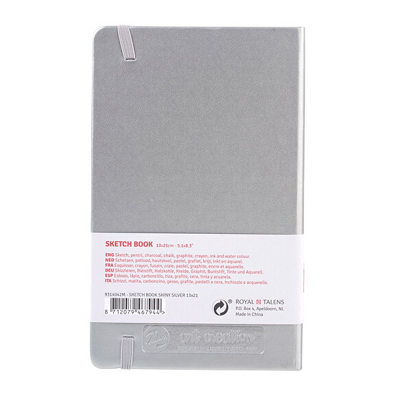 Sketchbook Shiny Silver 13 x 21 cm / Skissblock blank silver 13 x 21 cm - 4