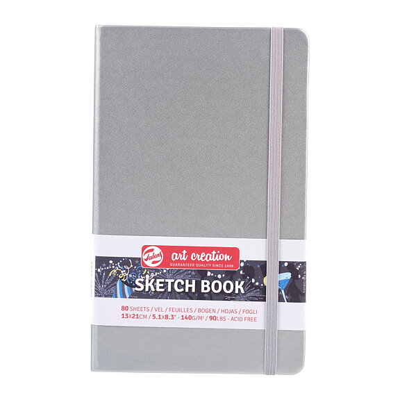 Sketchbook Shiny Silver 13 x 21 cm / Skissblock blank silver 13 x 21 cm