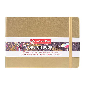 Sketchbook White Gold 21 x 15 cm / Skissblock vitguld 21 x 15 cm