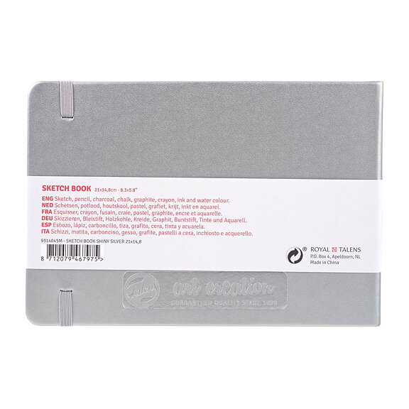 Sketchbook Shiny Silver 21 x 15 cm / Skissblock blank silver 21 x 15 cm - 4